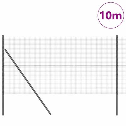 Оградa с колчета Сив 1.4 x 10 m Стомана