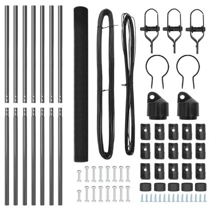 Оградa с колчета Сив 1.5 x 10 m Стомана