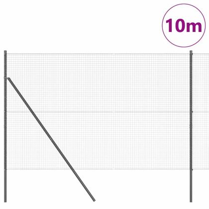 Оградa с колчета Сив 1.6 x 10 m Стомана