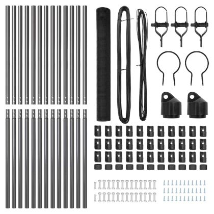 Стълб за ограда. Сив 25 x 1,4 м (16 x 16 мм мрежа)