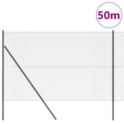Оградa с колчета Сив 1.5 x 50 m Стомана