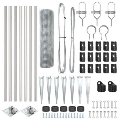 Оградa с колчета Сребрист 0.4 x 10 м Стомана