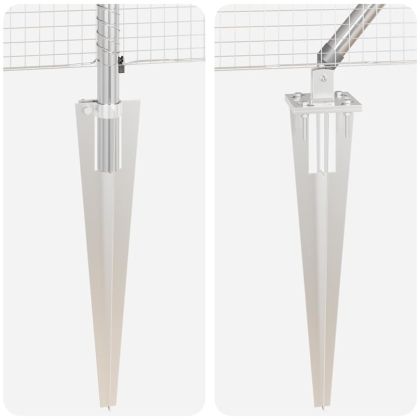 Стълб за ограда. Сребрист 10 x 0,4 м (19 x 19 мм мрежа) Стомана