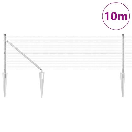 Оградa с колчета Сребрист 0.8 x 10 m Стомана