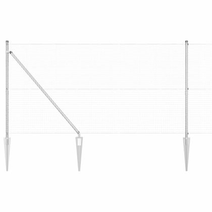 Оградa с колчета Сребрист 0.8 x 10 m Стомана