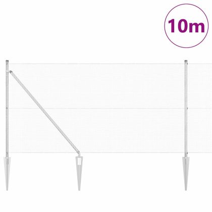 Оградa с колчета Сребрист 1 x 10 m Стомана