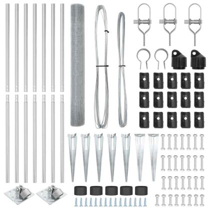 Оградa с колчета Сребрист 1.4 x 10 m Стомана