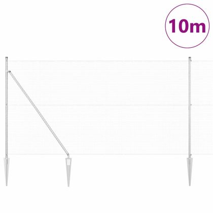 Оградa с колчета Сребрист 1.5 x 10 m Стомана