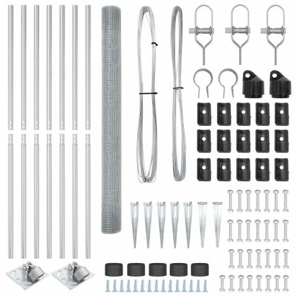 Стълб за ограда. Сребрист 10 x 1,5 м (25 x 25 мм мрежа) Стомана