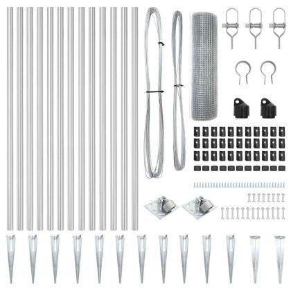 Оградa с колчета Сребрист 1 x 25 m Стомана