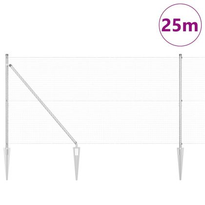 Оградa с колчета Сребрист 1.2 x 25 m Стомана