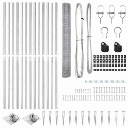 Оградa с колчета Сребрист 1.4 x 25 m Стомана
