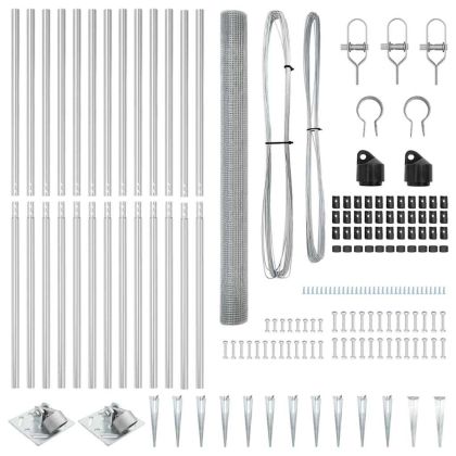 Оградa с колчета Сребрист 1.6 x 25 m Стомана