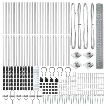 Оградa с колчета Сребрист 1.4 x 50 m Стомана
