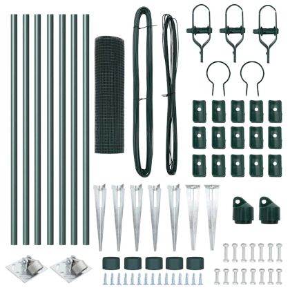 Оградa с колчета Зелен 0.4 x 10 м Стомана