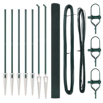 Оградa с колчета Зелен 1.6 x 10 m Стомана