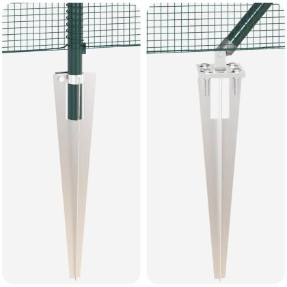 Оградa с колчета Зелен 1 x 25 m Стомана