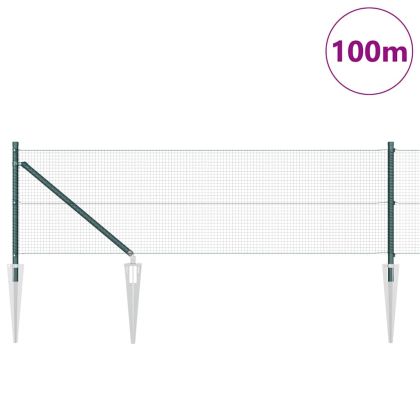 Оградa с колчета Зелен 0.5 x 100 м Стомана