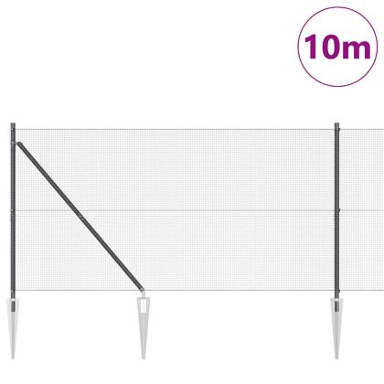 Оградa с колчета Сив 1.4 x 10 m Стомана