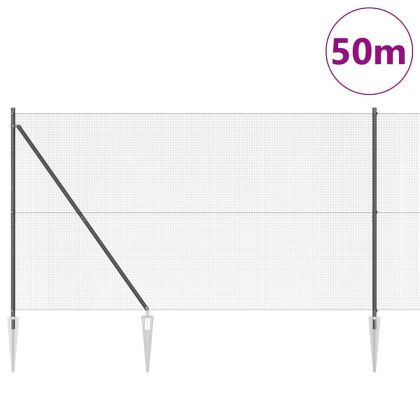 Оградa с колчета Сив 1.5 x 50 m Стомана