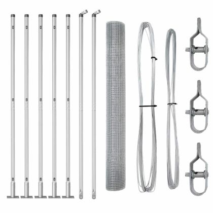 Оградa с колчета Сребрист 1 x 10 m Стомана