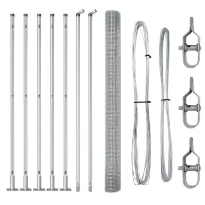 Стълб за ограда. Сребрист 10 x 1,4 м (19 x 19 мм мрежа) Стомана