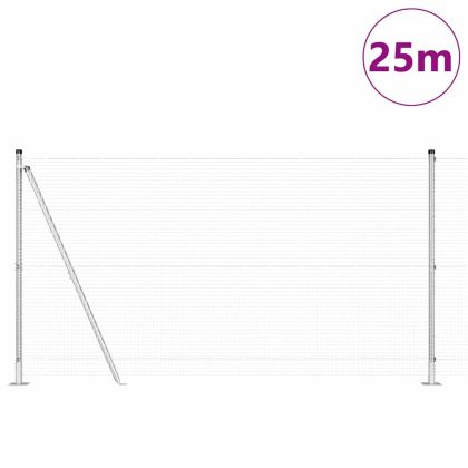 Оградa с колчета Сребрист 1.2 x 25 m Стомана