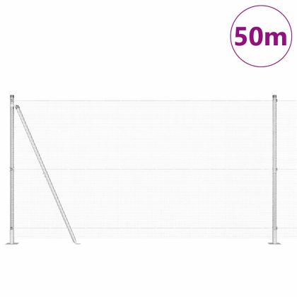 Стълб за ограда. Сребрист 50 x 1,2 м (12 x 12 мм мрежа) Стомана