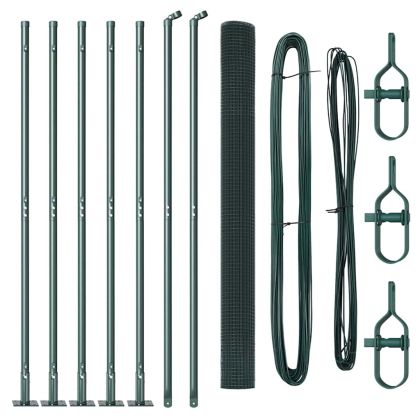 Оградa с колчета Зелен 1.4 x 10 m Стомана