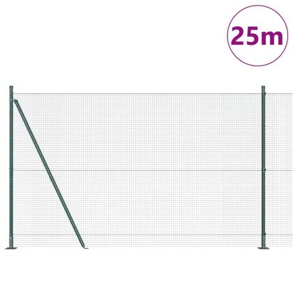 Оградa с колчета Зелен 1.4 x 25 m Стомана