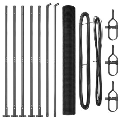 Оградa с колчета Сив 1.6 x 10 m Стомана