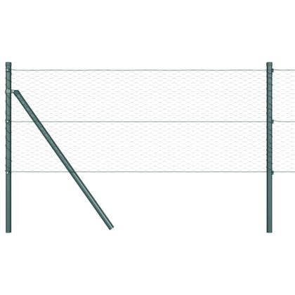 Оградa с колчета Зелен 0.6 x 10 м Покрит със PVC стомана