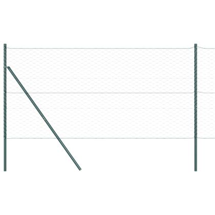 Оградa с колчета Зелен 1.2 x 10 m Покрит със PVC стомана