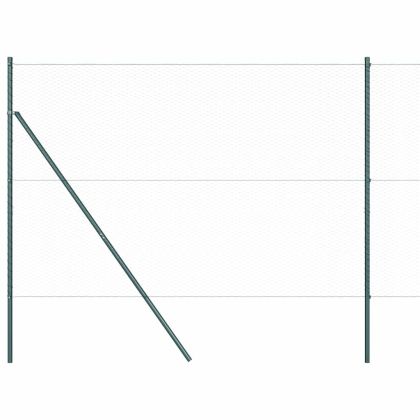 Оградa с колчета Зелен 1.5 x 10 m Покрит със PVC стомана