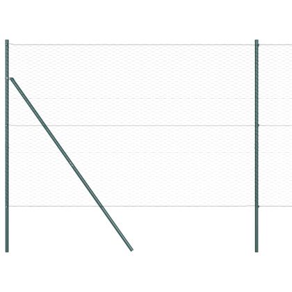 Оградa с колчета Зелен 1.6 x 10 m Покрит със PVC стомана