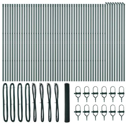 Оградa с колчета Зелен 1.2 x 100 m Покрит със PVC стомана