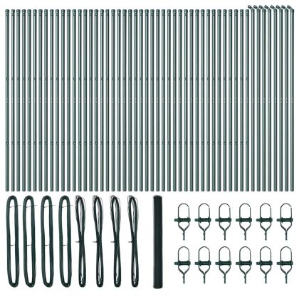 Оградa с колчета Зелен 1.5 x 100 м Покрит със PVC стомана