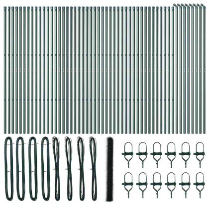 Оградa с колчета Зелен 1.6 x 100 m Покрит със PVC стомана