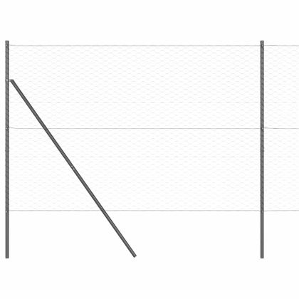 Оградa с колчета Сив 1.5 x 10 m Покрит със PVC стомана