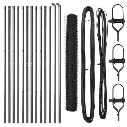 Оградa с колчета Сив 1.2 x 25 m Покрит със PVC стомана