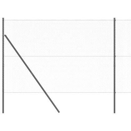 Оградa с колчета Сив 1.5 x 25 m Покрит със PVC стомана