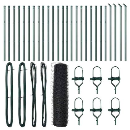 Оградa с колчета Сив 0.5 x 50 м Покрит със PVC стомана