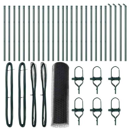 Оградa с колчета Сив 0.6 x 50 м Покрит със PVC стомана