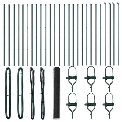 Оградa с колчета Сив 1 x 50 m Покрит със PVC стомана