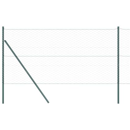 Оградa с колчета Сив 1 x 50 m Покрит със PVC стомана