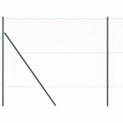 Оградa с колчета Сив 1.5 x 50 m Покрит със PVC стомана