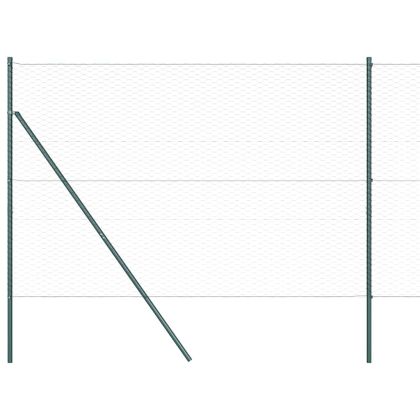 Оградa с колчета Сив 1.5 x 50 m Покрит със PVC стомана