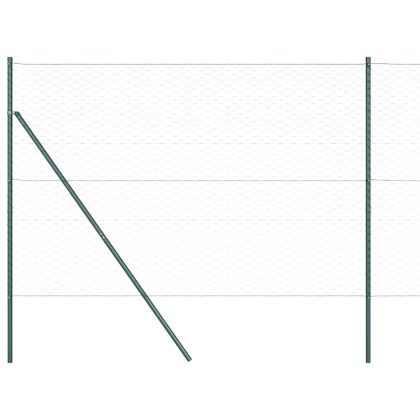 Оградa с колчета Сив 1.5 x 50 m Покрит със PVC стомана