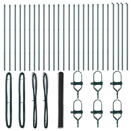 Оградa с колчета Сив 1.6 x 50 m Покрит със PVC стомана