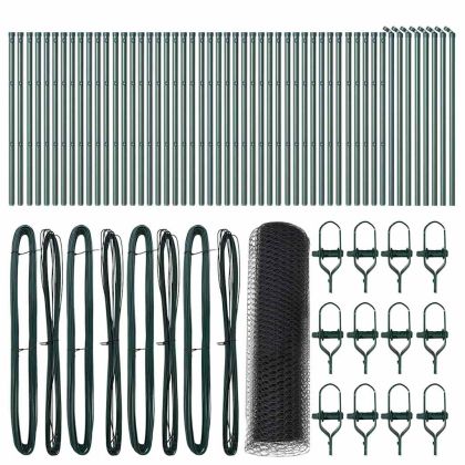 Оградa с колчета Сив 0.5 x 100 м Покрит със PVC стомана